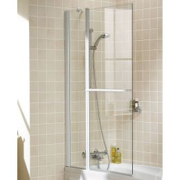 Lakes Classic Square Bath Screen 944mm x 1500mm with Towel Rail