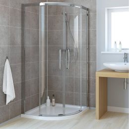 Lakes Classic Low Threshold Silver Double Door Offset Quadrant Enclosure 1000mm x 800mm - Left Hand
