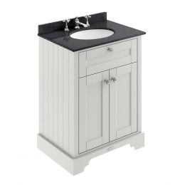 Hudson Reed Old London 600mm Cabinet & 3TH Basin with Black Marble Top - Timeless Sand