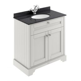 Hudson Reed Old London 800mm Cabinet & 1TH Basin with Black Marble Top - Timeless Sand