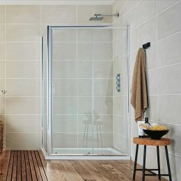 Logan Scott Hazel Sliding Shower Door 1000mm x 1850mm - Chrome