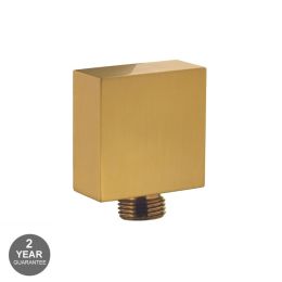 Noveua Square Outlet Elbow Brushed Brass