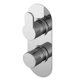 Nuie Arvan Concealed Twin Thermostatic Shower Valve with Diverter - Chrome