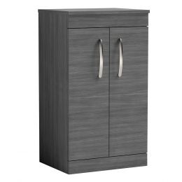 Nuie Athena 600mm 2 Door Floor Standing Cabinet & Worktop - Anthracite Woodgrain