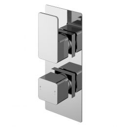 Nuie Windon Concealed Twin Thermostatic Shower Valve - Chrome