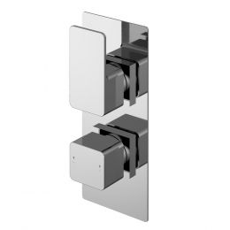 Nuie Windon Concealed Twin Thermostatic Shower Valve with Diverter - Chrome