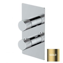 RAK Amalfi Two Outlet Concealed Thermostatic Shower Valve - Gold
