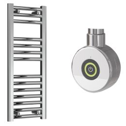 Reina Diva Electric Flat Towel Radiator with Chrome On / Off Touch Element 400mm x 800mm - Chrome