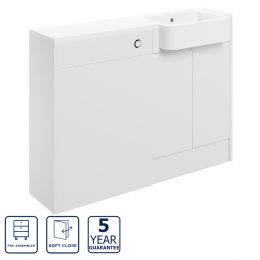 Serene Canterbury 1242mm Basin & Toilet Unit Pack Right Hand - White Gloss