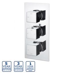 Serene Jules Thermostatic Two Outlet Triple Shower Valve - Chrome
