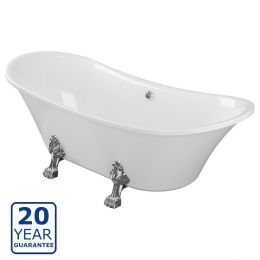 Serene Kensington Freestanding Bath 1760mm x 710mm - White