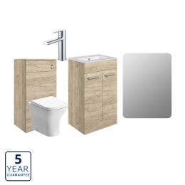 Serene Oxford 510mm Oak Furniture Pack with Chrome Finishes