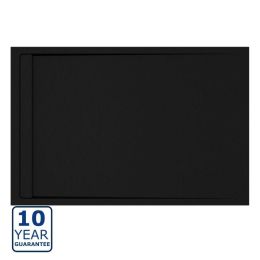 Serene Prism 30mm Linear Slate Effect Rectangular Shower Tray & Waste 1000mm x 800mm - Black