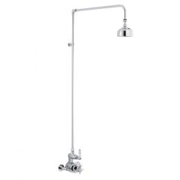 Premier Edwardian Twin Exposed Thermostatic Shower Valve and Rigid Riser Kit