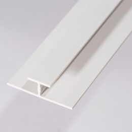 Storm 10mm Aluminium Division Bar H Joining Strip - White