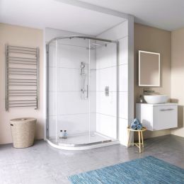Tissino Rivelo Offset Quadrant Shower Enclosure 1000mm x 800mm - Chrome