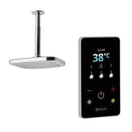 Triton Envi 9.0KW Electric Shower with Ceiling Fed Fixed Head Kit - Silver 