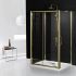 Aqua i 3 Sided Shower Enclosure - 1000mm Sliding Door and 700mm Side Panels - Brushed Brass