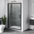 Aqua i 6 Black Single Sliding Shower Door 1200mm x 1900mm High
