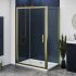 Aqua i 6 Brushed Brass Single Sliding Shower Door 1200mm x 1900mm High