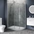 900mm x 760mm Double Door Offset Quadrant Shower Enclosure and Shower Tray (Includes Free Shower Tray Waste)