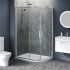 900mm x 800mm Double Door Offset Quadrant Shower Enclosure and Shower Tray (Includes Free Shower Tray Waste)