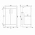 Nuie Athena 500mm 2 Door Floor Standing Cabinet & Worktop - Charcoal Black Woodgrain