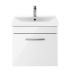 Nuie Athena 500mm Wall Hung Cabinet & Thin-Edge Basin - White Gloss