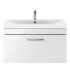 Nuie Athena 800mm Wall Hung Cabinet & Thin-Edge Basin - Gloss White