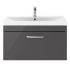 Nuie Athena 800mm Wall Hung Cabinet & Thin-Edge Basin - Gloss Grey