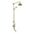 BC Designs Victrion Triple Outlet Thermostatic Shower Mixer with Riser Rail Kit, Fixed Head & Bath Spout - Brushed Gold