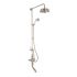 BC Designs Victrion Triple Outlet Thermostatic Shower Mixer with Riser Rail Kit, Fixed Head & Bath Spout - Nickel