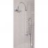 Eastbrook Traditional Two Outlet Thermostatic Concealed Shower Mixer with Fixed Head & Riser Rail Kit - Chrome / White