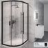 Eastbrook Vantage 2000 Offset Quadrant Shower Enclosure 1000mm x 800mm - Matt Black