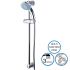 Electra Triple Round Concealed Thermostatic Shower Valve with Outlet Elbow, Sliding Rail Kit, Wall Arm, Fixed Head and Wall Mounted Shower Kit with Outlet