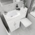 Hatfield Combination 1070mm L Shaped Basin Vanity Unit with WC Left Hand - White Gloss