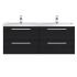 Hudson Reed Quartet 1440mm Double Cabinet & Basin - Charcoal Black