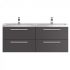 Hudson Reed Quartet 1440mm Double Cabinet & Basin - Gloss Grey