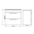 Kartell Purity 600mm Wall Mounted 2 Drawer Vanity Unit with Ceramic Worktop & Bowl - White Gloss