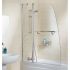 Lakes Classic Silver Sculpted Bath Screen 1175mm x 1400mm with Towel Rail