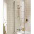 Lakes Classic Silver Square Bath Screen 800mm x 1500mm with Towel Rail