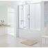 Lakes Classic Silver Semi-Frameless Over Bath Double Slider Door 1800mm x 1500mm High 