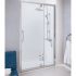 Lakes Semi-Frameless Silver 1000mm Pivot Door with 349mm Integrated In-Line Panel 1850mm High 