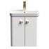 Nuie Core 500mm 2 Door Wall Hung Vanity Unit With Basin & Square Drop Handle - Gloss White