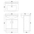 Nuie Mayford 650mm Basin Unit With Square Bowl - Gloss White