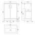 Nuie Arno 600mm 2 Door Freestanding Cloakroom Vanity Unit & Polymarble Basin - Gloss White
