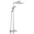 Nuie JTY386 Square Thermostatic Bar Shower with Square Fixed Head and Rigid Riser Rail