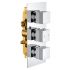 Cubex Triple Square Concealed Thermostatic Shower Valve with Triple Outlet