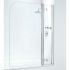 Coram 800mm Compact Curved Bathscreen with panel - Chrome