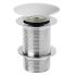 Unslotted Push Button Basin Waste with Large Round Plug